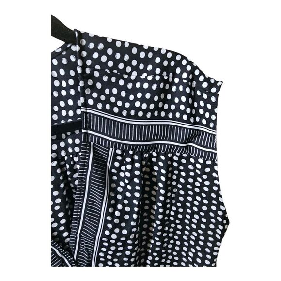 MAX STUDIO Hi-Lo Black & White Faux Wrap Top - Size Large - Picture 4 of 8